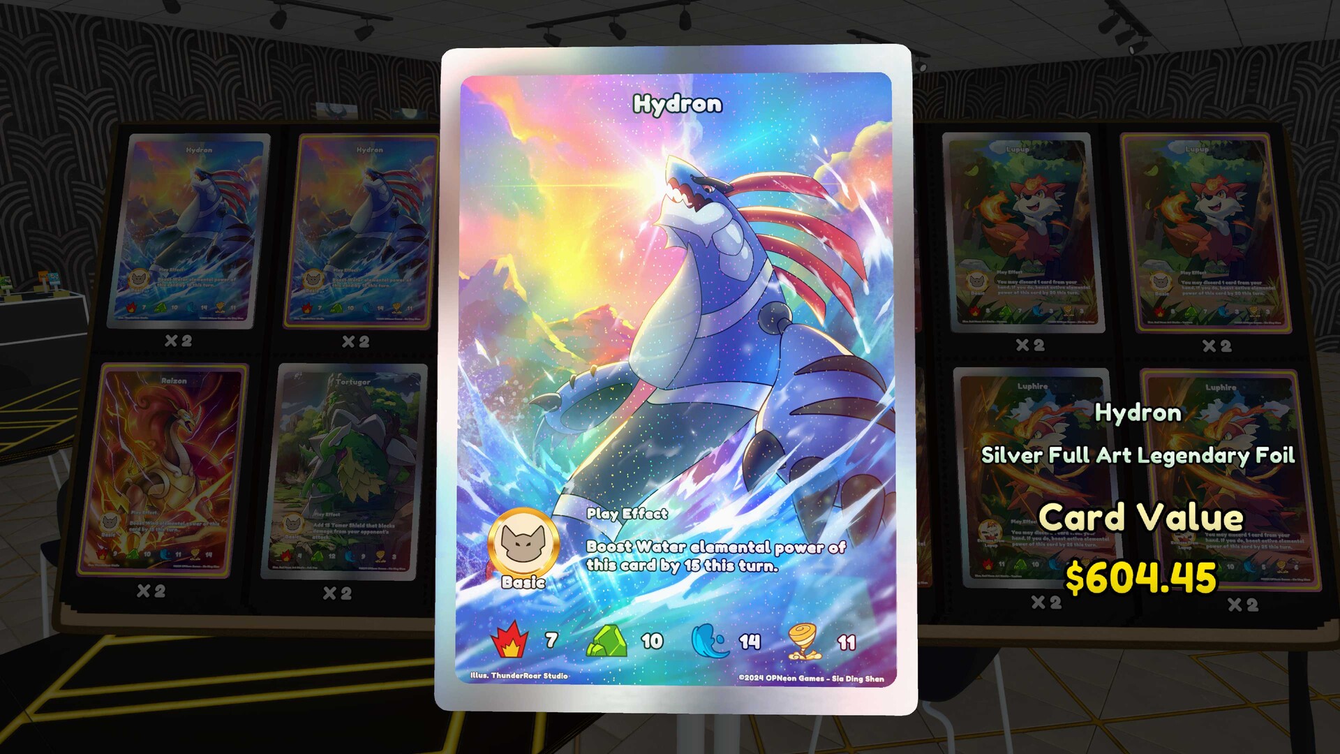 Collection album open on a Full Art foil page
